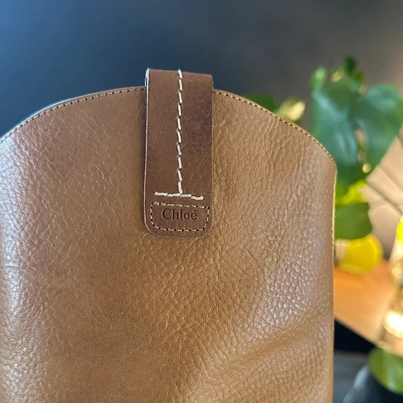 Chloe Neva Tan Leather Heeled Boots Size 40/Fit like women’s 9.5 - Picture 2 of 10